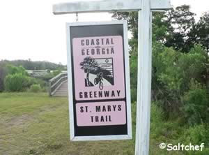 sign at dark entry creek kayak launch near st mary's georgia